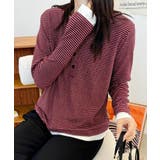 ヘンリーネックボーダー長袖Tシャツ | aimoha | 詳細画像5