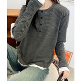 ヘンリーネックボーダー長袖Tシャツ | aimoha | 詳細画像6