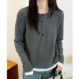 ヘンリーネックボーダー長袖Tシャツ | aimoha | 詳細画像8