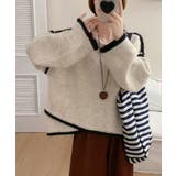 配色ラインニットプルオーバー | aimoha | 詳細画像4