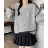 配色ラインニットプルオーバー | aimoha | 詳細画像8