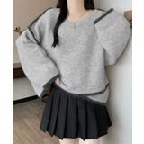 配色ラインニットプルオーバー | aimoha | 詳細画像7