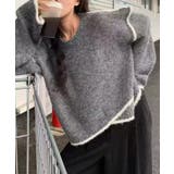 配色ラインニットプルオーバー | aimoha | 詳細画像9