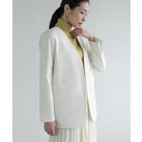 ホワイト | 【DECADECLASSIC】ノーカラー ジャケット | DECADECLASSIC