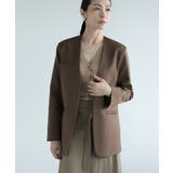 チョコ | 【DECADECLASSIC】ノーカラー ジャケット | DECADECLASSIC