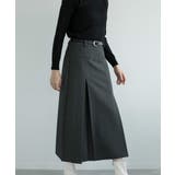 グレー | 【DECADECLASSIC】ベルト付きプリーツスカート | DECADECLASSIC