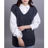 5Gシャギーロングニットベスト | aimoha  | 詳細画像40 