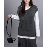 5Gシャギーロングニットベスト | aimoha  | 詳細画像32 