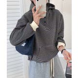 ブラック | チェックデザインボタンフーディ | aimoha 