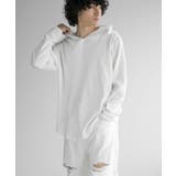 ホワイト | aimoha men HEAVY COTTON KNIT HOODIE ニット | aimoha men