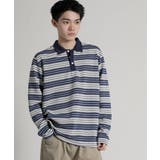 ブルー | Retro Stripe Long | aimoha men
