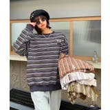 オーバーシルエット マルチボーダー プルオーバー | aimoha | 詳細画像2