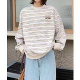 ライトベージュ | オーバーシルエット マルチボーダー プルオーバー | aimoha