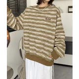 カーキ | オーバーシルエット マルチボーダー プルオーバー | aimoha