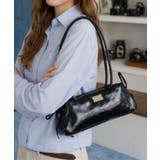 ブラック | 【Jasmine】スクエアバゲットショルダーバッグ | aimoha 