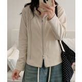 ライトベージュ | フード付きジップアップパーカー | aimoha 