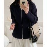 ネイビー | フード付きジップアップパーカー | aimoha 