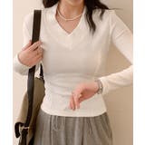 Vネックリブニット | aimoha  | 詳細画像1 