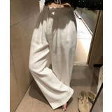 ライトベージュ | ナチュラル落ち感 ストレートワイドパンツ | aimoha