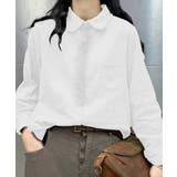 ホワイト | ダブルガーゼシャツ ブラウス 韓国ファッション | aimoha 