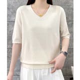 【BANICO】Vネック五分袖ゆったりニットソー | aimoha | 詳細画像10