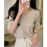 【BANICO】Vネック五分袖ゆったりニットソー | aimoha | 詳細画像5