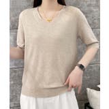 【BANICO】Vネック五分袖ゆったりニットソー | aimoha | 詳細画像6