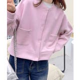 ピンク | シンプルデザインノーカラージャケット | aimoha