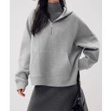 グレー | ハーフジップフーディ ハーフジップ | aimoha 