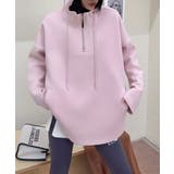 オーバーサイズハーフジップフーディ パーカー | aimoha  | 詳細画像7 