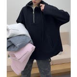 オーバーサイズハーフジップフーディ パーカー | aimoha  | 詳細画像10 