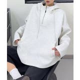 オーバーサイズハーフジップフーディ パーカー | aimoha  | 詳細画像4 