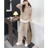 ベージュ | シンプルデザインジップアップセットアップ | aimoha 