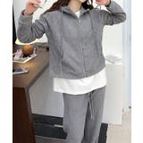 シンプルデザインジップアップセットアップ | aimoha  | 詳細画像1 