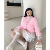 ピンク | もこもこリボンボタンカーディガン Jasmine Grandiflorum【AW… | aimoha 