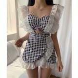 Jasmine Grandiflorumフリルギンガムチェックスイムウェア 水着 | aimoha  | 詳細画像7 