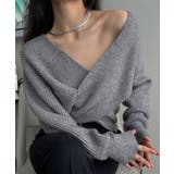 グレー | 【Jasmine】2WAYニットプルオーバー Jasmine Grandiflo… | aimoha 