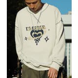 ホワイト | HOOK -original- レトロ調溶けるハートパッチワークスウェット | HOOK
