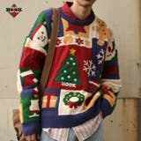 HOOK -original- 厚手パッチワーククリスマスニットプルオーバー | HOOK | 詳細画像1 