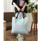 ミント | HOOK -original- ポップマーガレット総柄大容量トートバッグ | HOOK