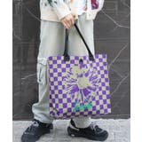 カーキ | HOOK -original- ポップマーガレット総柄大容量トートバッグ | HOOK
