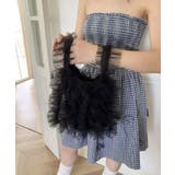 ブラック | チュールフリルキャミバッグ | HOOK