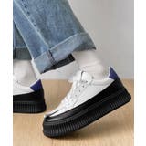 ブラック | シンプルきれいめ個性派厚底スニーカー | aimoha men