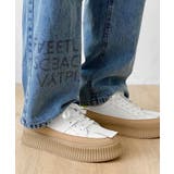 ベージュ | シンプルきれいめ個性派厚底スニーカー | aimoha men