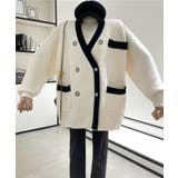 カーディガン ビッグシルエットダブルボタンニットカーディガン 韓国ファッション | aimoha | 詳細画像6