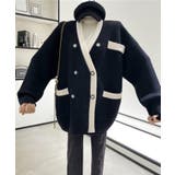 カーディガン ビッグシルエットダブルボタンニットカーディガン 韓国ファッション | aimoha | 詳細画像8