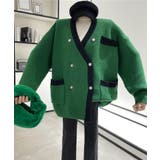 カーディガン ビッグシルエットダブルボタンニットカーディガン 韓国ファッション | aimoha | 詳細画像12