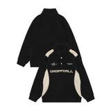 ブラック | HOOK -select- レーシング風ロゴ刺繍ハイネック切り替えスウェット | HOOK