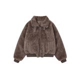 ブラウン | ジップアップボアジャケット | HOOK