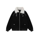 ブラック | フェイクムートンジップアップジャケット | HOOK